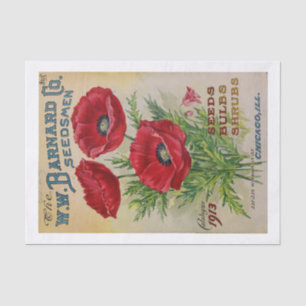 Genuine (not AI) 1913 Seed Catalog Cover Poppies Tissue Paper