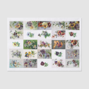 Genuine (not AI) C. Klein Watercolor Pansy Pansies Tissue Paper