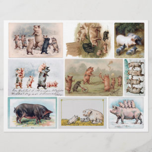 Genuine (not AI) Victorian Era Cute Pig Ephemera