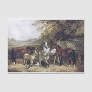 Genuine (not AI) Victorian Painting of Horses Tissue Paper