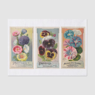 Genuine (not AI) Vintage Flower Seed Packets Tissue Paper