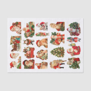 Genuine (not AI) Vintage Victorian Christmas Santa Tissue Paper