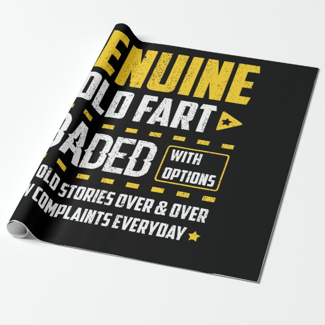 Genuine Old Fart Loaded With Options Same Old Wrapping Paper (Unrolled)