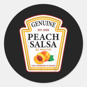 Genuine Peach Salsa Funny Group Condiments Classic Round Sticker