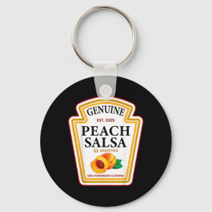 Genuine Peach Salsa Funny Group Condiments Key Ring