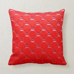 Genuine red leather upholstery. cushion