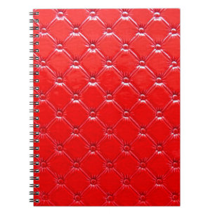 Genuine red leather upholstery. notebook