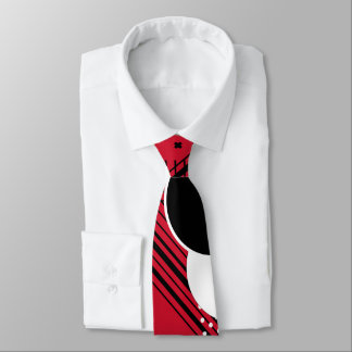 Geo Abstract Red Black and White Tie
