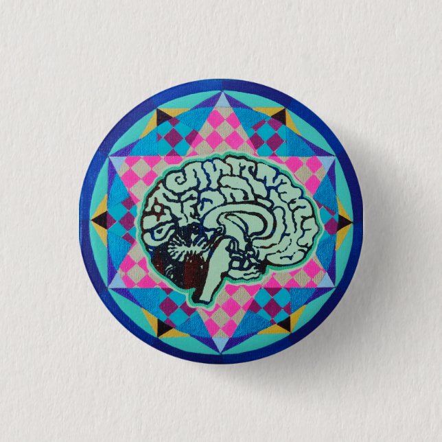 Geo-Brain 3 Cm Round Badge (Front)