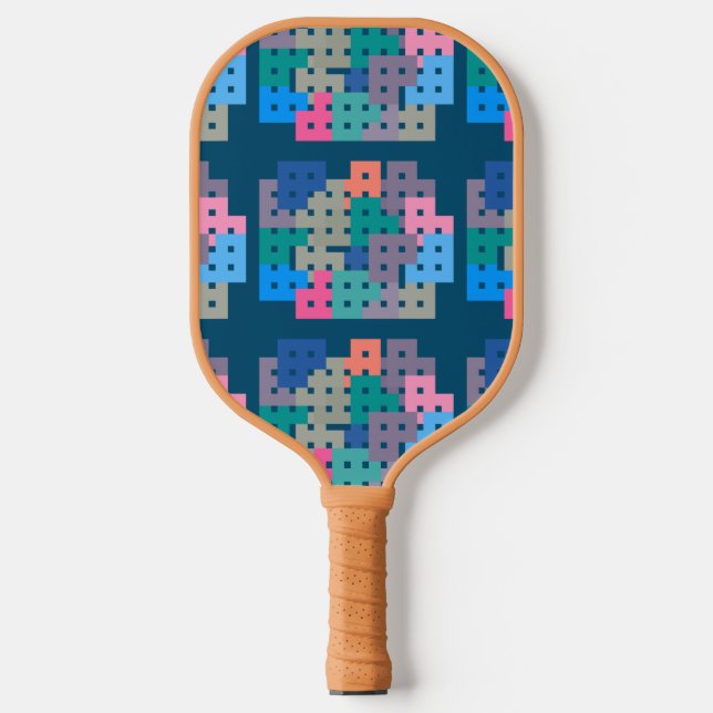 Geo Bricks Puzzle Pickleball Paddle (Front)