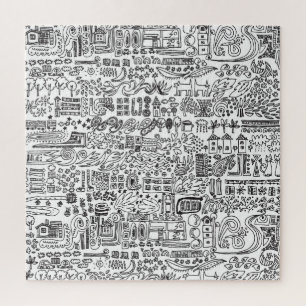 Geo design abstract pattern. jigsaw puzzle