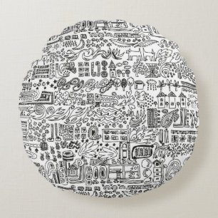 geo design round cushion