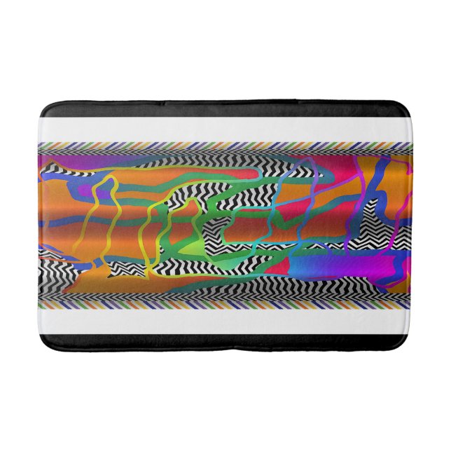 Geo Drape Multicolor Medium  Bath Mat (Front)