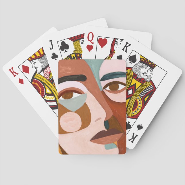 Geo Face Upclose Playing Cards (Back)