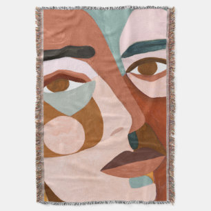 Geo Face Upclose Throw Blanket