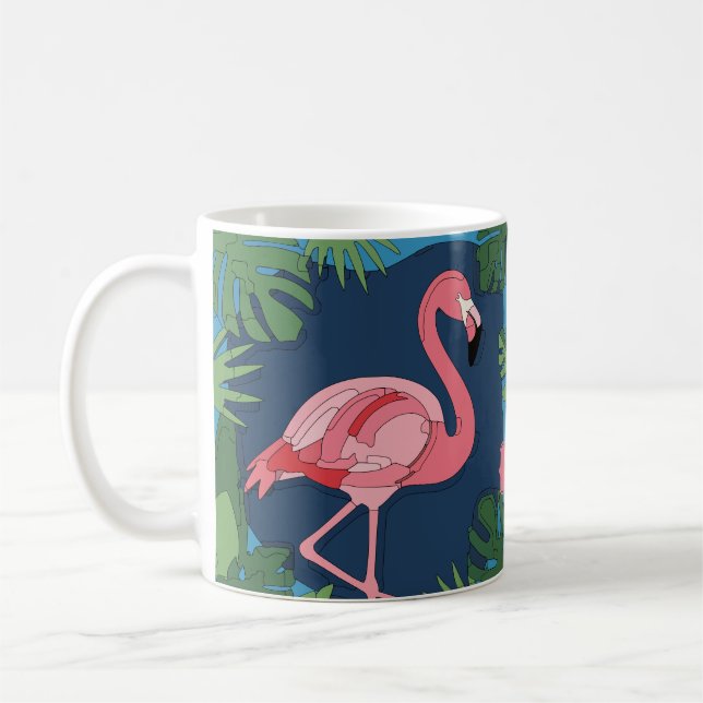 Geo Flamingo Coffee Mug (Left)