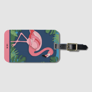 Geo Flamingo Puzzle Luggage Tag
