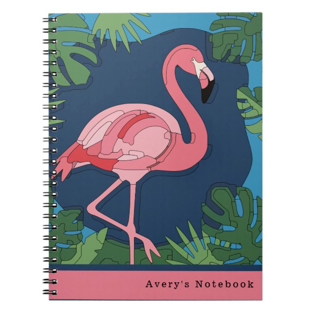 Geo Flamingo Puzzle Notebook (Front)