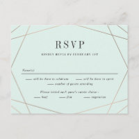 Geo Frame Wedding RSVP Reply Response Card
