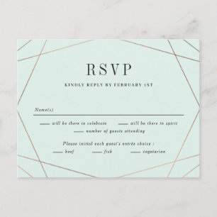 Geo Frame Wedding RSVP Reply Response Card