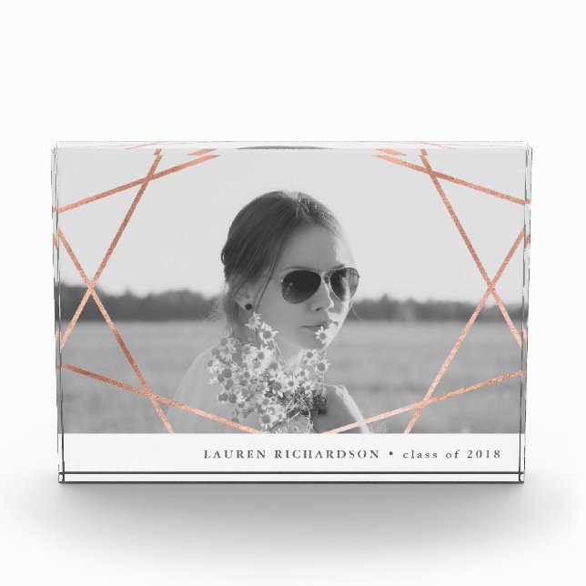 Geo Graduate | Faux Copper with Photo (Front)