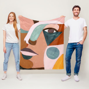Geo Half Face Fleece Blanket