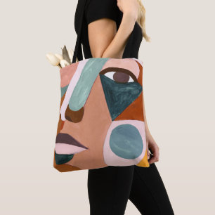 Geo Half Face Tote Bag