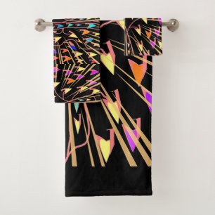 Geo Hearts  Bath Towel Set