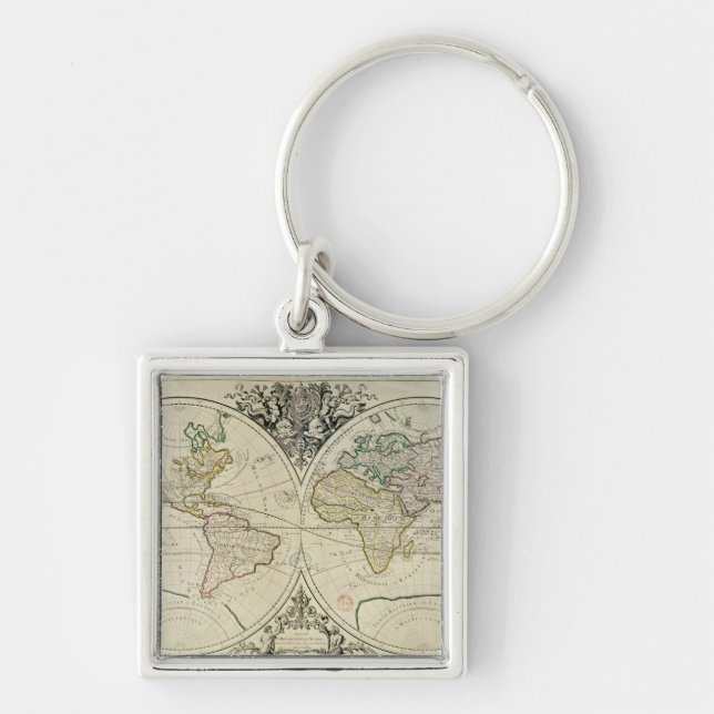 Geo-Hydrographic Mappamonde Key Ring (Front)