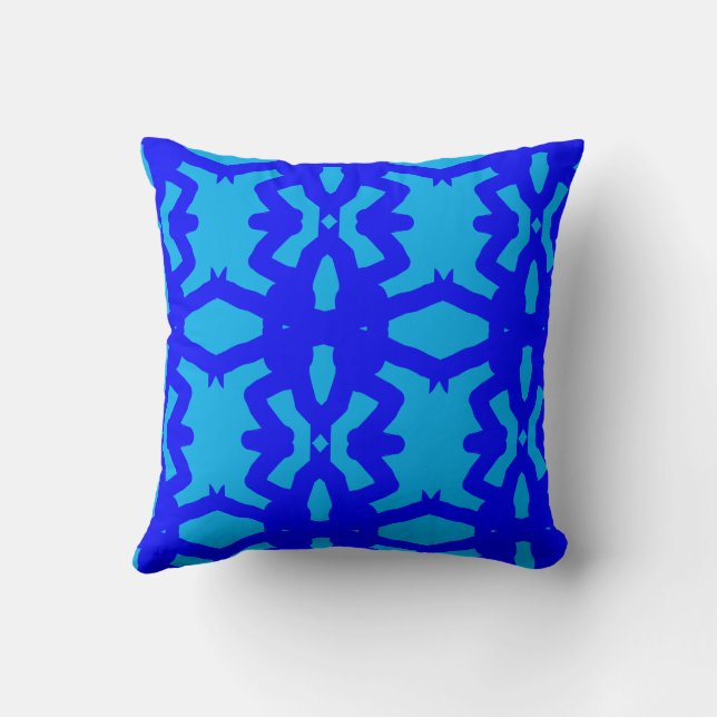 Geo Intertwine Blue Cushion (Back)
