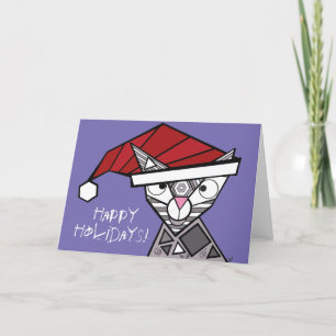 Geo Kitty Happy Holidays! Thank You Card