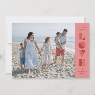 Geo Love Valentine's Day Photo Card - Pink