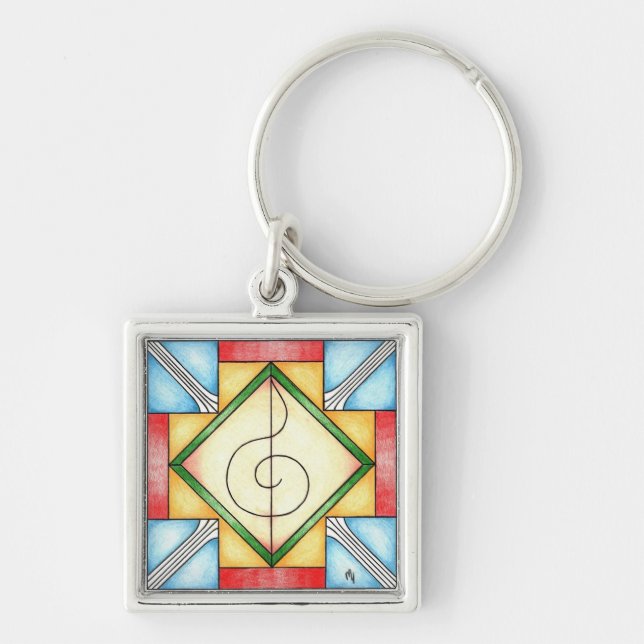 Geo Music Key Ring (Front)