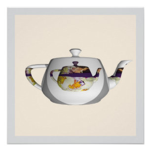 Geo Pattern Double Teapot  Poster