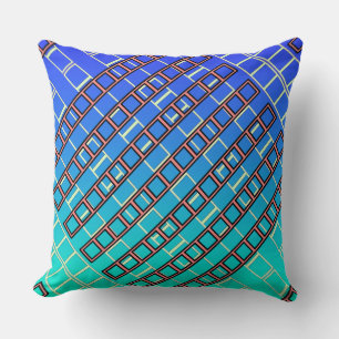 Geo Repeat Blue Green Cushion