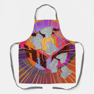 Geo Shapes With Leaves Apron