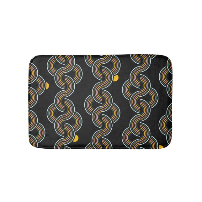 Geo Stripe: Trendy Vintage Design Bath Mat (Front)