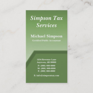 Geo Tech Business Card, Clover Green Card