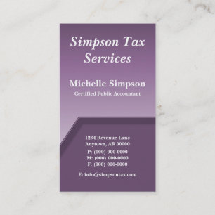 Geo Tech Business Card, Eggplant Card