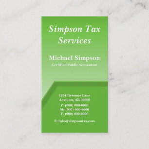 Geo Tech Business Card, Kelly Green Card