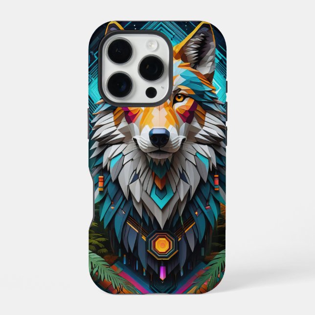 Geo Wolf iPhone Case (Back)