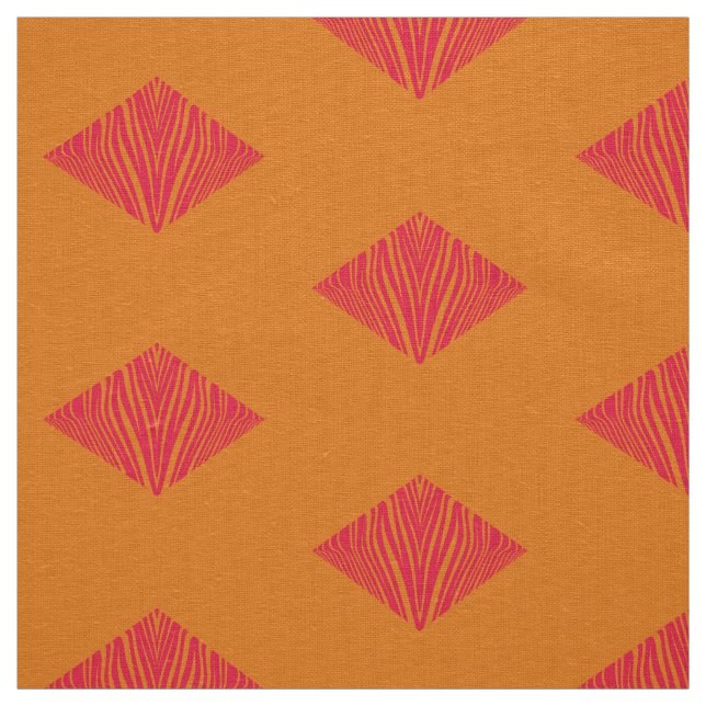 geo zebra pink orange fabric (Swatch)
