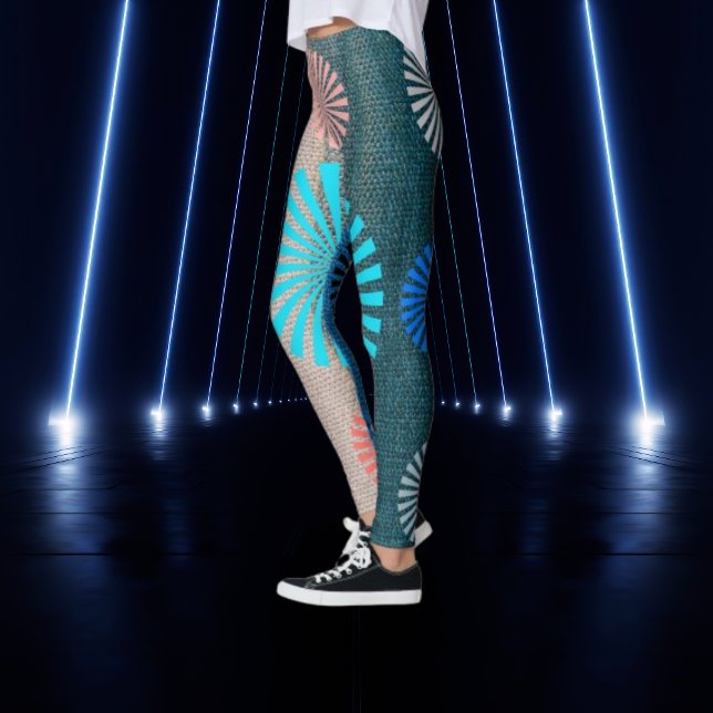 GeoBlend Striped Leggings, Earth & Sky Hues Leggings (Creator Uploaded)