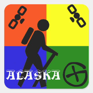 Geocache Alaska Square Sticker