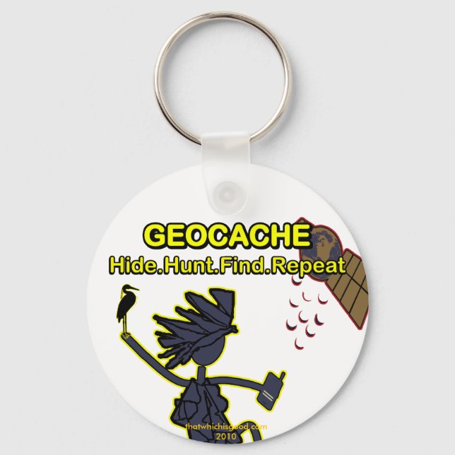 Geocache Hide Hunt Find III Key Ring (Front)