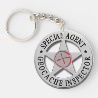 Geocache Inspector *Special Agent* w/logo Key Ring