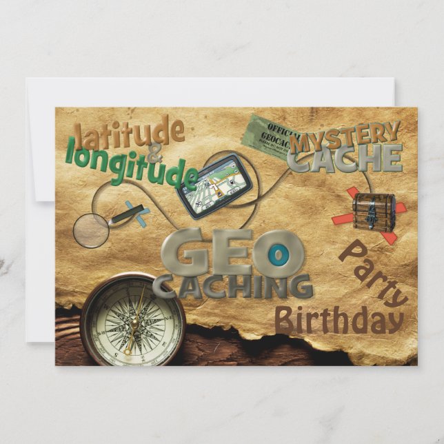 Geocache Party Invitation - Customise (Front)