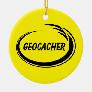 Geocacher Black Splash Ceramic Tree Decoration
