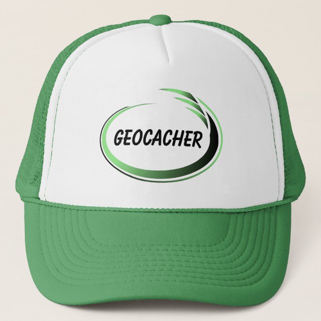 Geocacher Green Splash Trucker Hat (Front)