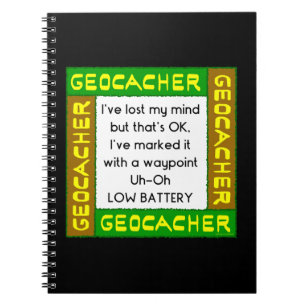 Geocacher Lost Mind In Green Notebook